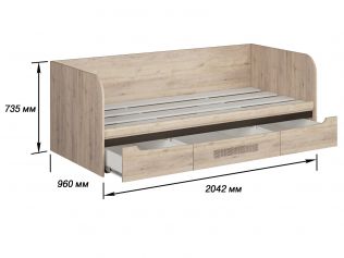 Кровать с ящиками 90х200 Монца