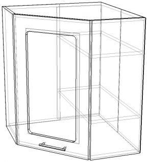 Шкаф навесной угловой стекло ШНУ-600
