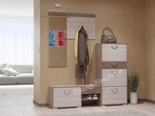Вешалка с зеркалом Трио 2-3812