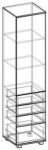 Шкаф-пенал №3 со стеклом и ящиками Каролина