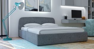 Интерьерная кровать 180х200 Илона рогожка (серый)