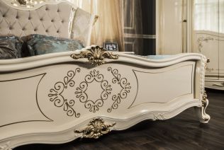 Кровать 180х200 Оливия крем глянец