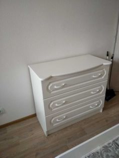 Комод 3 ящика Гармония белый глянец Миф