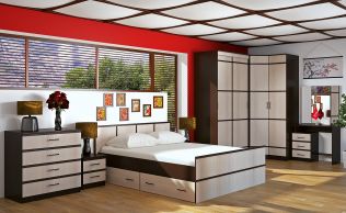 Кровать двуспальная 160х200 с ящиками Сакура