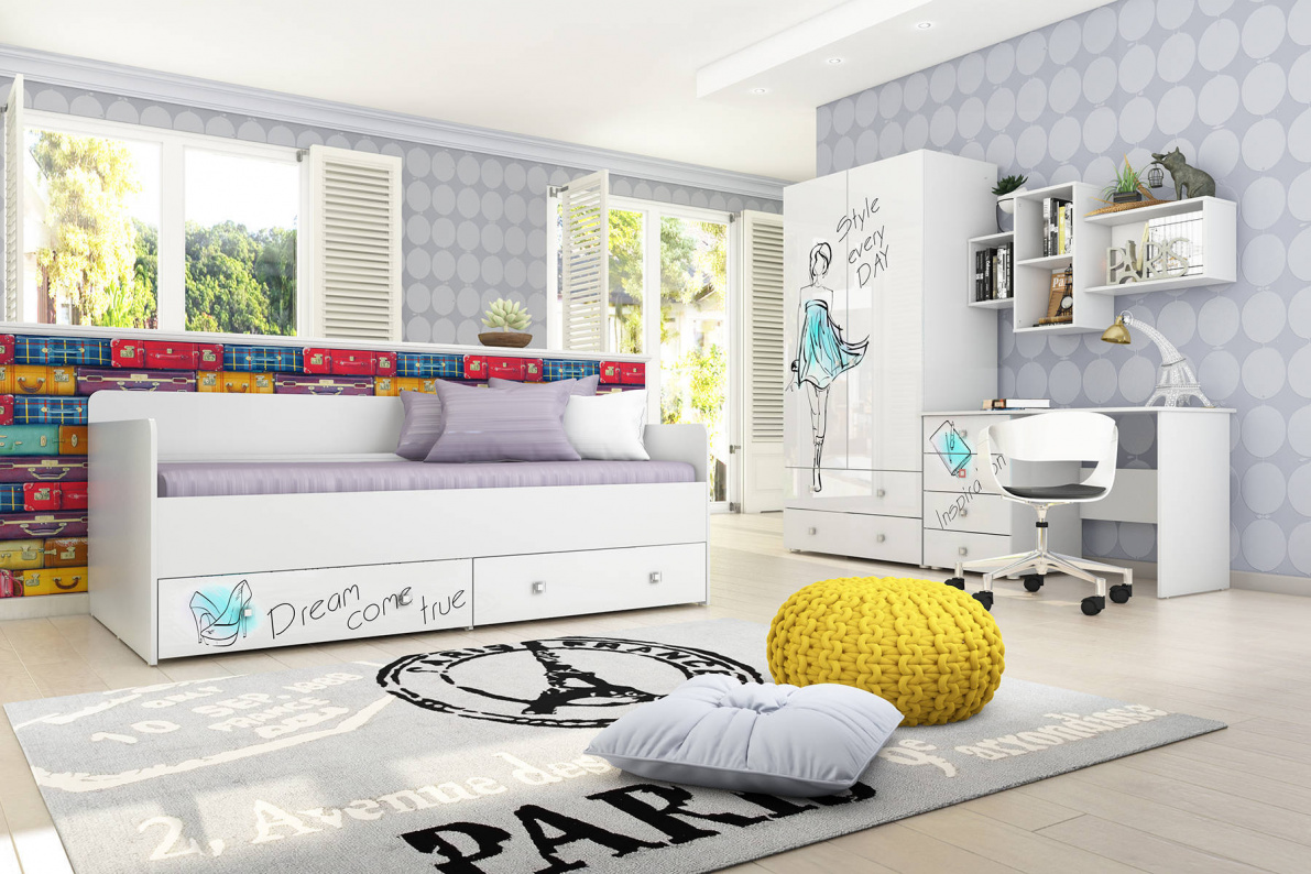 белая мебель для детской комнаты девочке