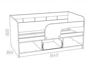 Кровать с ящиками и бортиком 80х160 Рико НМ 039.03