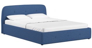 Интерьерная кровать 140х200 Илона рогожка (синий)