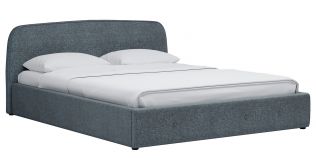 Интерьерная кровать 160х200 Илона рогожка (серо-бирюзовый)