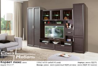Шкаф 2х дверный комбинированный Корвет Люкс 10