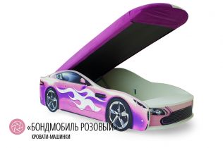 Детская кровать-машина Бондмобиль розовый 70х170