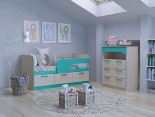 Кровать с ящиками и бортиком 80х160 Рико НМ 039.03