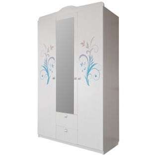 Шкаф для одежды с зеркалом Соната П439.06ZД15 (Цветок)