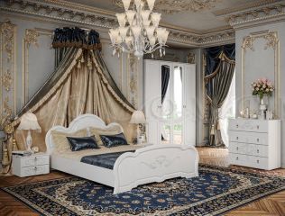 Кровать в спальню Каролина 160х200 белая
